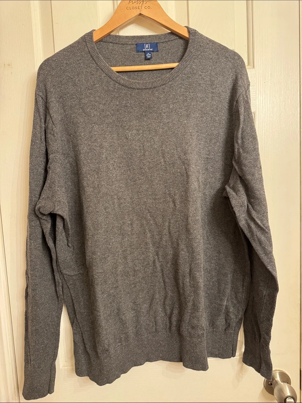 George Men's Grey Crewneck Sweater